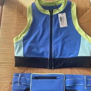 NWT Solid & Striped Workout Set